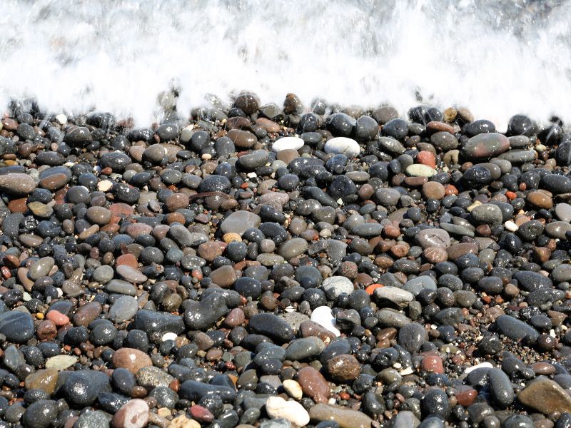 Kamari beach in Santorini