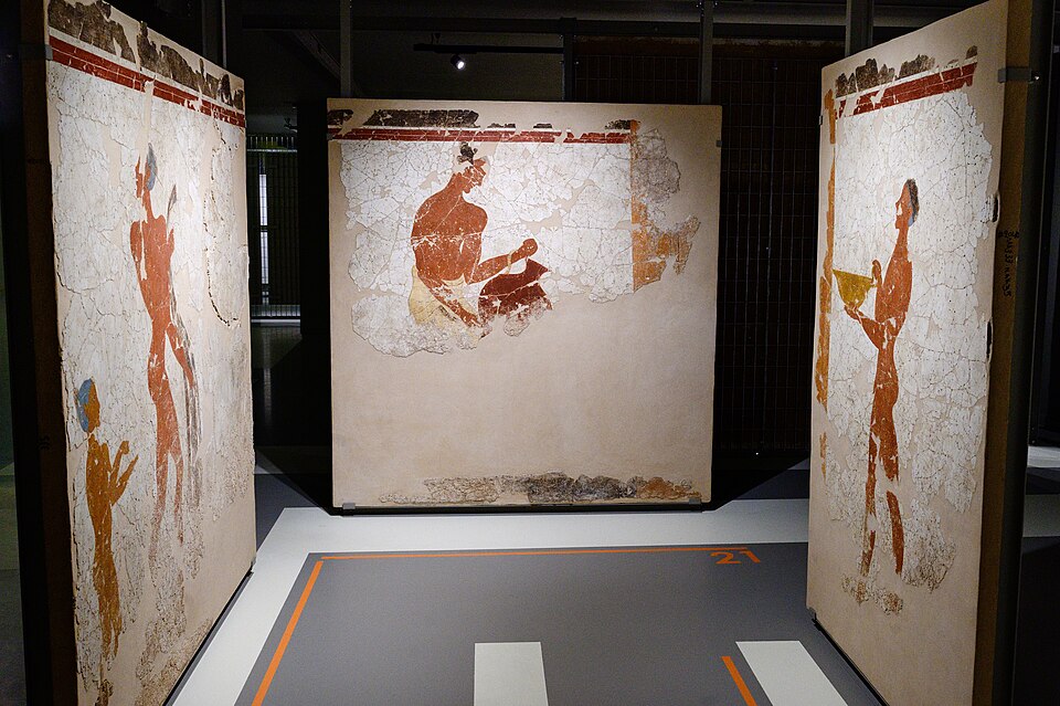 File:Male ritual, group of frescos from Akrotiri, 17th c BC, MPTh, 226313.jpg